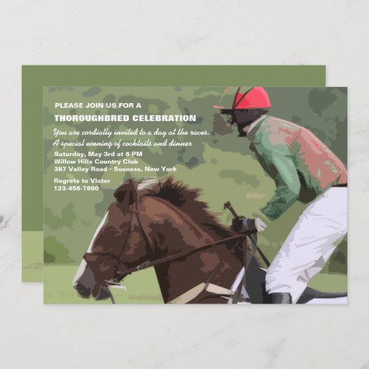 Op de Races Uitnodiging (Voorkant / Achterkant)