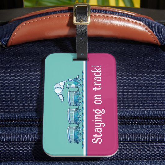 "Op de rails blijven!" Bagage label (Voorkant Insitu 2)