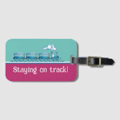 "Op de rails blijven!" Bagage label (Voorkant (horizontaal))