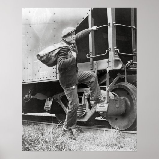 Op de rails rijden, 1935. Oude foto Poster (Voorkant)