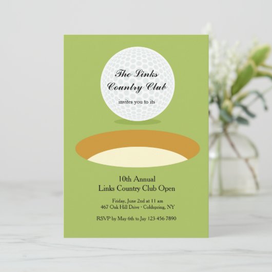 Op de rand golf uitnodiging (Staand voorkant)