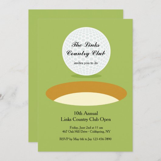 Op de rand golf uitnodiging (Voorkant / Achterkant)