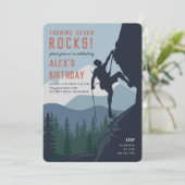 Op de rand | Kinder rockbeklimming Birthday Party Kaart (Staand voorkant)