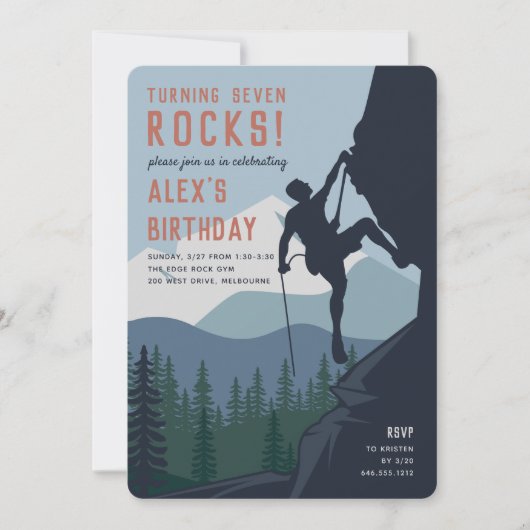Op de rand | Kinder rockbeklimming Birthday Party Kaart (Voorkant)
