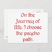 Op de Reis van het Leven kies ik de PsychoWeg Briefkaart (Voorkant / Achterkant)