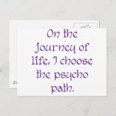 Op de reis van het Leven kies ik de weg van de Psy Briefkaart (Voorkant / Achterkant)