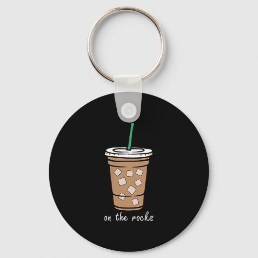 Op de Retro Rocks Iced Coffee Summer Drink POC Sleutelhanger (Voorkant)