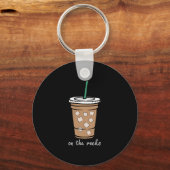 Op de Retro Rocks Iced Coffee Summer Drink POC Sleutelhanger (Voorkant)