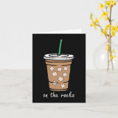 Op De Retro Rocks Iced Coffee Summer Drinkende Poc Kaart (Gele Bloem)