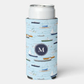 Op de rivier monogram varen zeilen seltzer blikjeskoeler (Seltzer Achterkant)