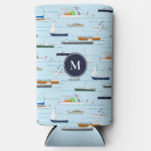 Op de rivier monogram varen zeilen seltzer blikjeskoeler (Voorkant)