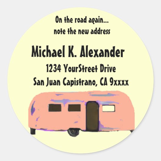 Op de Road Trailer Ronde Sticker (Voorkant)