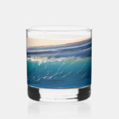 Op de Rocks Glass - Surfen op de golf! sterke dran Whisky Glas (Achterkant)