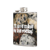 Op de Rocks met kleurrijke strand stones Heupfles (Links)