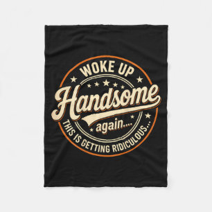 Op de rug wakker geworden knap wordt belachelijk g fleece deken