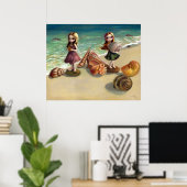 Op de Seaside strand oceanische fee Art Print (Thuiskantoor)