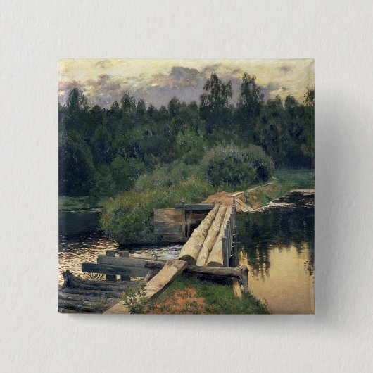 Op de Shallow, 1892 Vierkante Button 5,1 Cm (Voorkant)