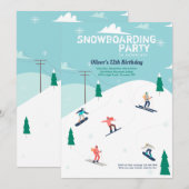 Op de skischaatsen Uitnodiging (Voorkant / Achterkant)