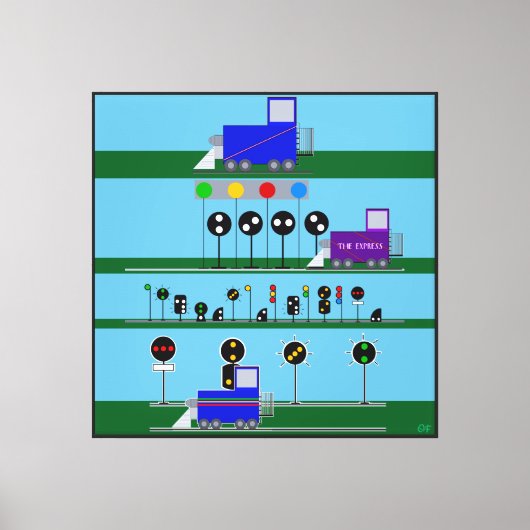 Op de spoorlijn canvas afdruk (Voorkant)