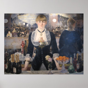 Op de staaf van de follies-berge Edouard Manet Poster