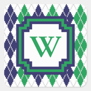 Op de Sticker van Green Argyle
