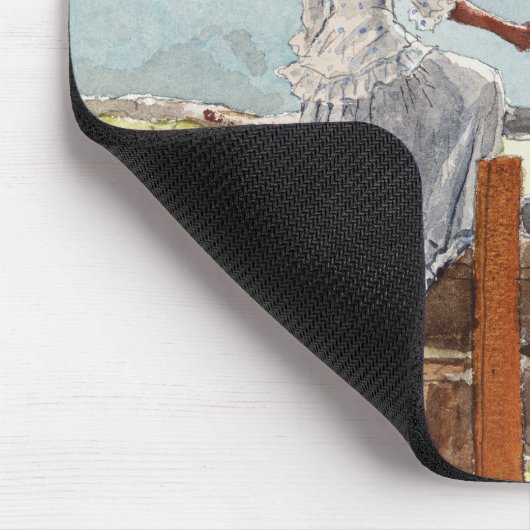 Op de Stile door Winslow Homer Muismat (Hoek)