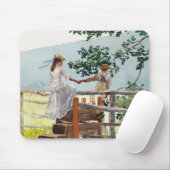 Op de Stile door Winslow Homer Muismat (Met muis)