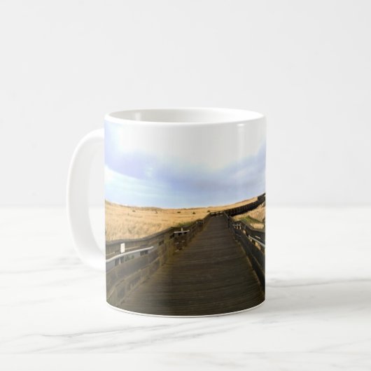 Op de stoep, Long Beach, Washington Koffiemok (Voorkant links)