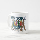 Op de stoep van New York Koffiemok (Voorkant links)