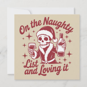 Op De Stoute Lijst En Dat Bevalt Wijn Kerstmis Feestdagenkaart
