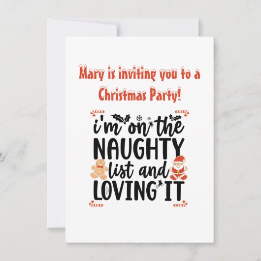 “Op de stoute lijst en ik geniet ervan” ontwerp Kaart (Voorkant)