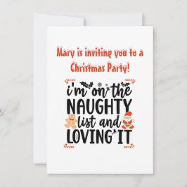 “Op de stoute lijst en ik geniet ervan” ontwerp Kaart