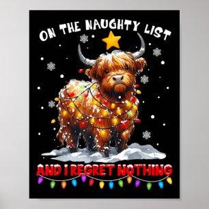 Op De Stoute Lijst En Niets Bereuen Kerstmis Poster