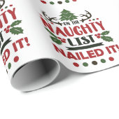 Op De Stoute Lijst Gespijkerd Het Is Grappig Kerst Cadeaupapier (Rol Hoek)