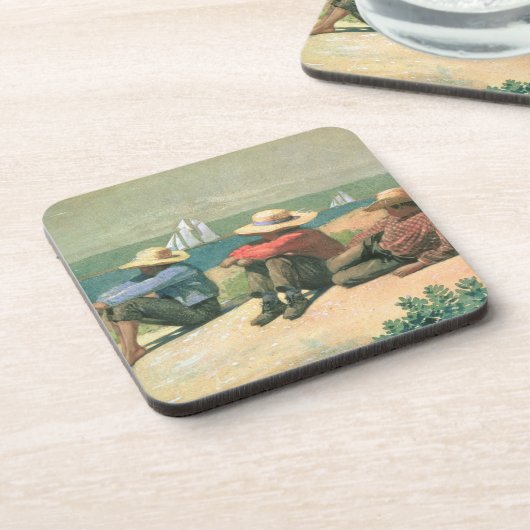 Op de strand, 1875 (m/c) onderzetter (Linkerzijde)