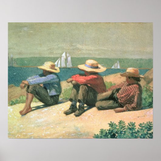 Op de strand, 1875 (m/c) poster (Voorkant)