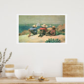 Op de strand, 1875 (m/c) poster (Keuken)