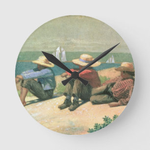 Op de strand, 1875 (m/c) ronde klok