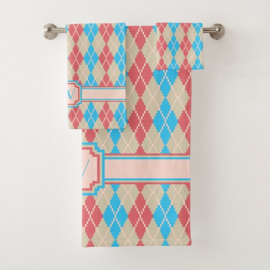 Op de strand Argyle-handdoek Bad Handdoek (Insitu)