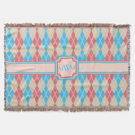 Op de strand Argyle Throw Blanket Deken (Voorkant)