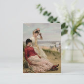 Op de strand briefkaart (Staand voorkant)