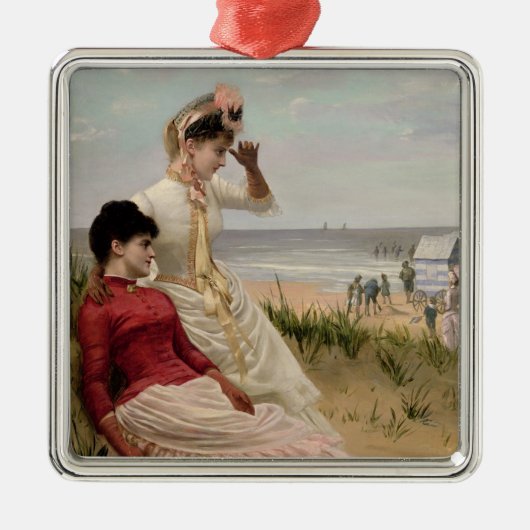 Op de strand metalen ornament (Voorkant)