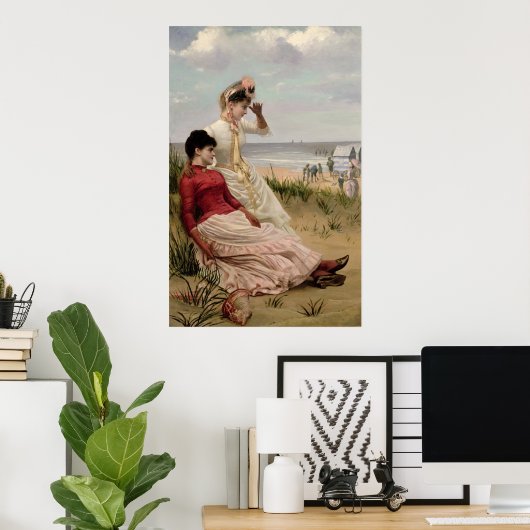 Op de strand poster (Thuiskantoor)