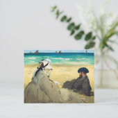 Op de strand van Edouard Manet (1873) Briefkaart (Staand voorkant)