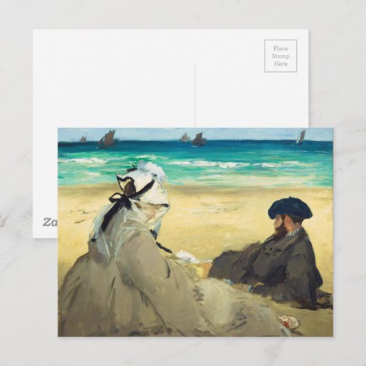 Op de strand van Edouard Manet (1873) Briefkaart (Voorkant / Achterkant)