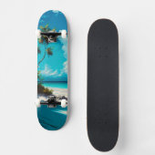 Op de strand - Wit zand en Blauwe hemel Persoonlijk Skateboard (Voorkant)