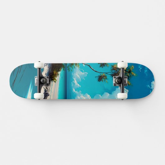 Op de strand - Wit zand en Blauwe hemel Persoonlijk Skateboard (Horizontaal)