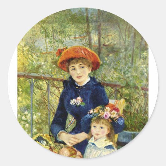 Op de Terrasse Ronde Sticker (Voorkant)