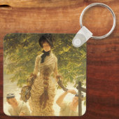 Op de Theems door James Tissot, Vintage Realisme Sleutelhanger (Achterkant)