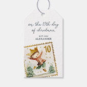 Op de tiende dag van Kerstmis Cadeaulabel (Voorkant)